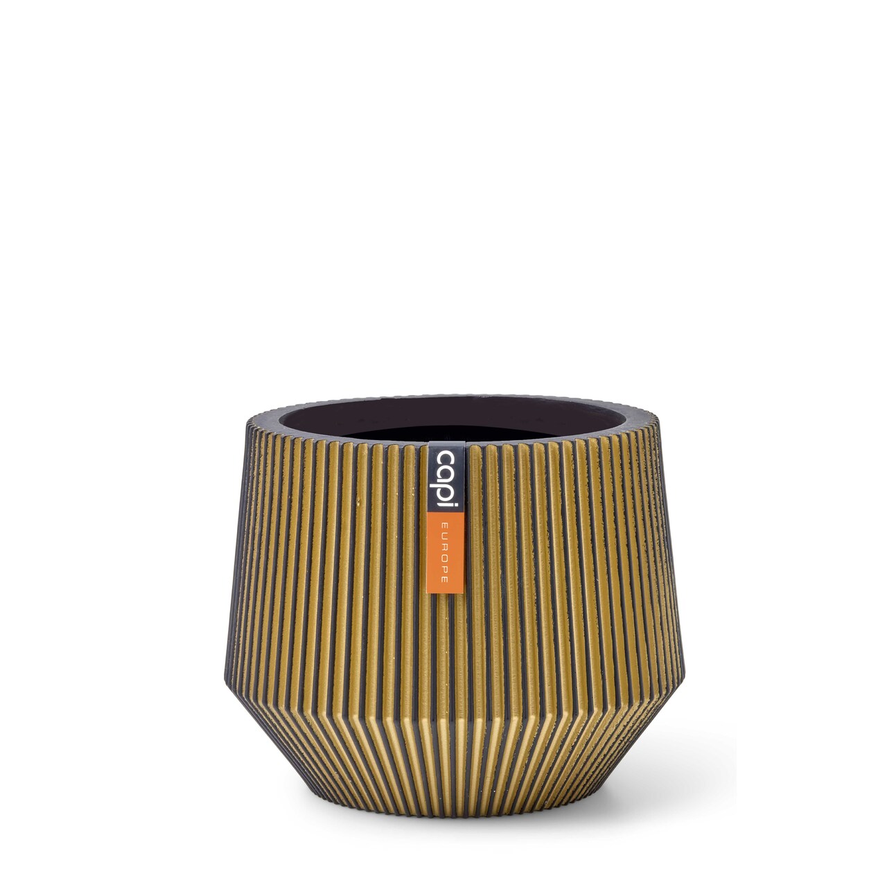 Vaas Cilinder Geo Groove Zwart Goud Vaas Cilinder Geo Groove Zwart Goud