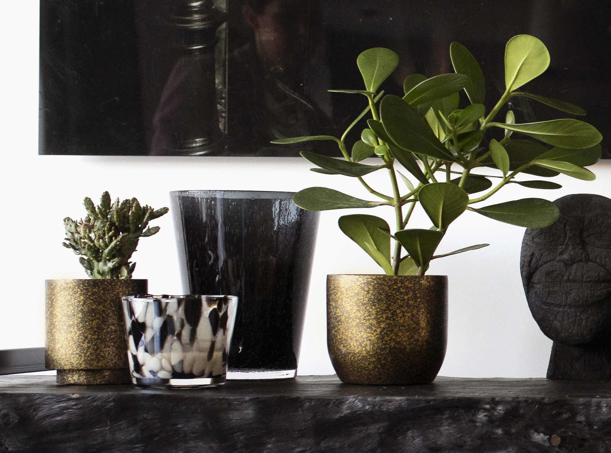 Vaas Cilinder Terrazzo Goud Vaas Cilinder Terrazzo Goud