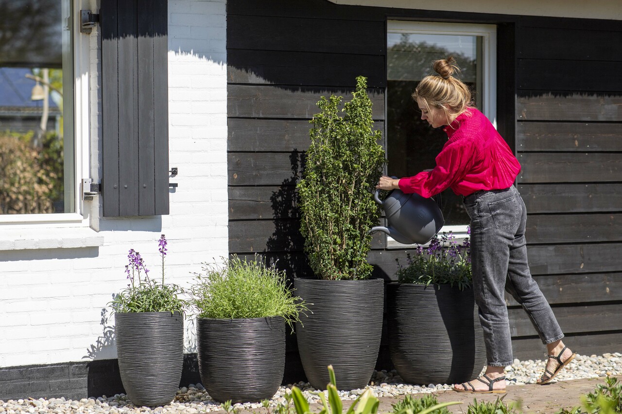 Vaas Elegant Laag Rib NL Zwart