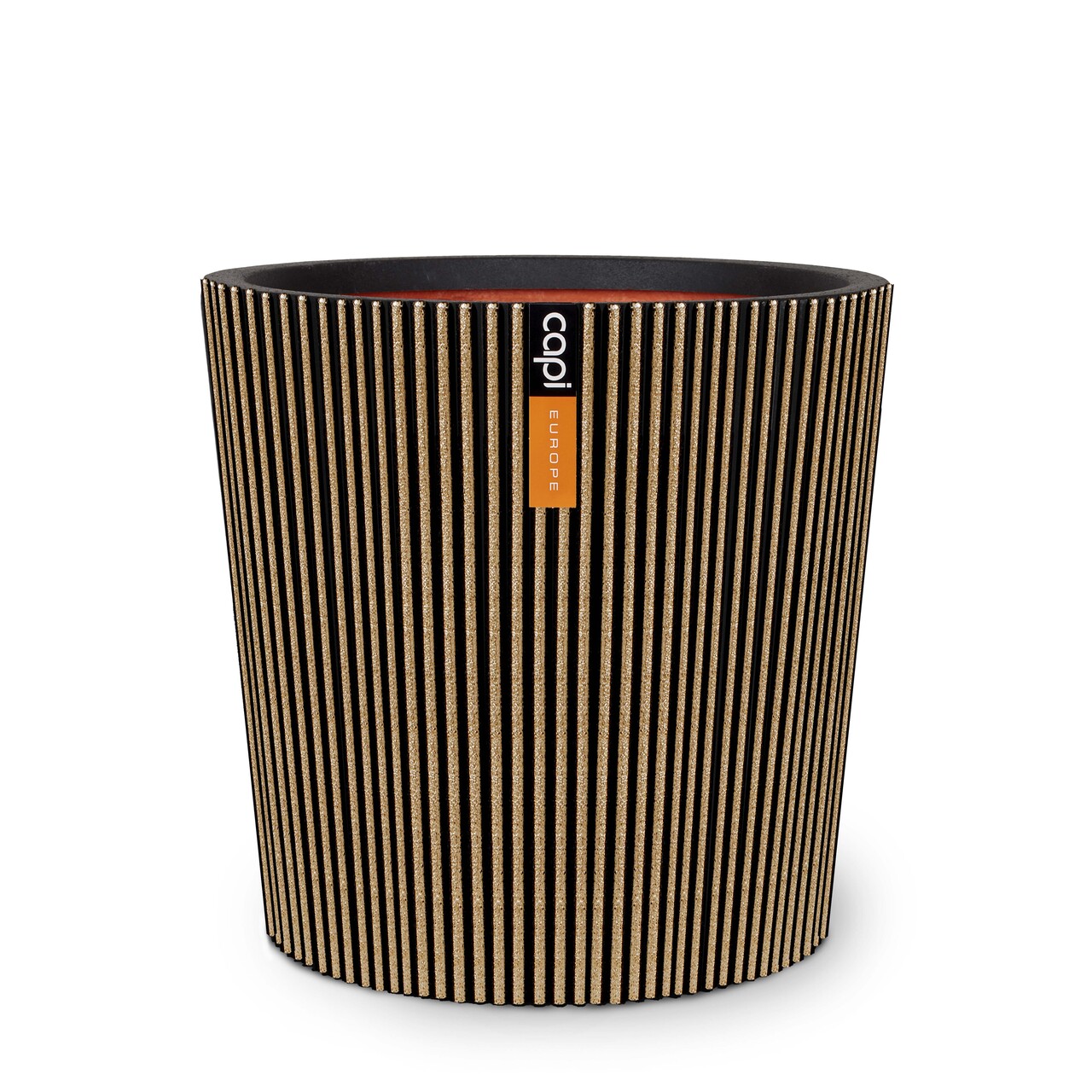 Vase Conical Groove Black gold