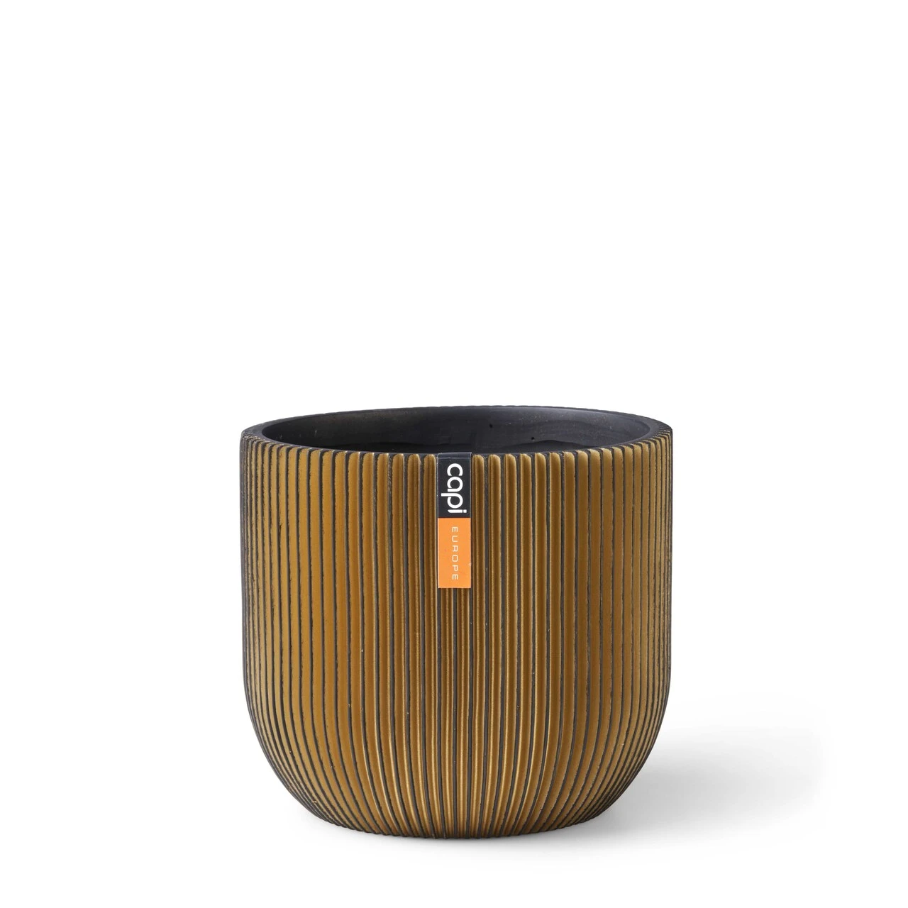Indoor Groove Planter Ball Black gold