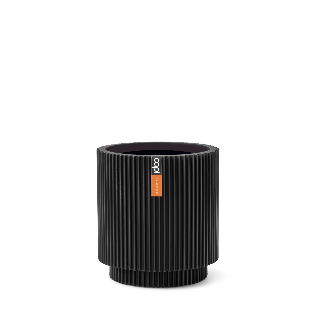 Indoor Groove Vase Cylinder Black