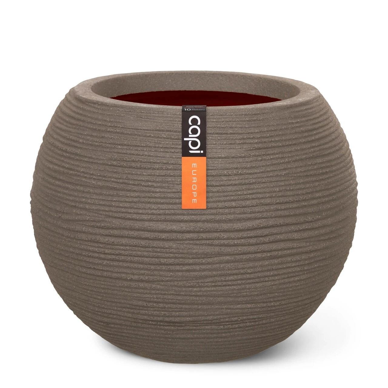 Vase ball Rib Warm taupe