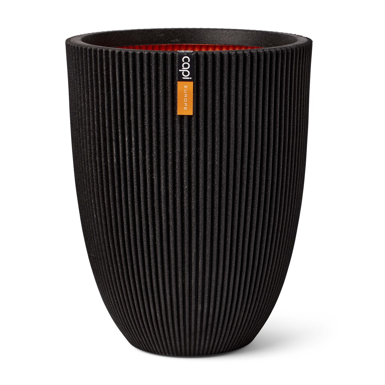 Vase Elegant Low Groove Black