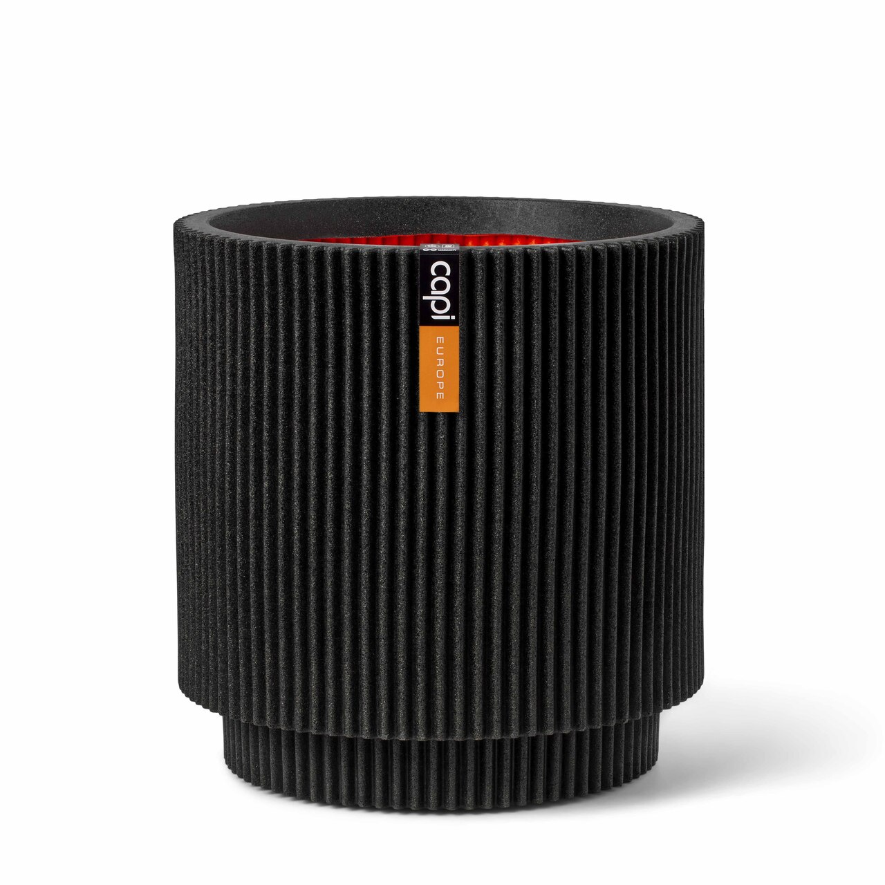 Vase Cylinder Groove Black