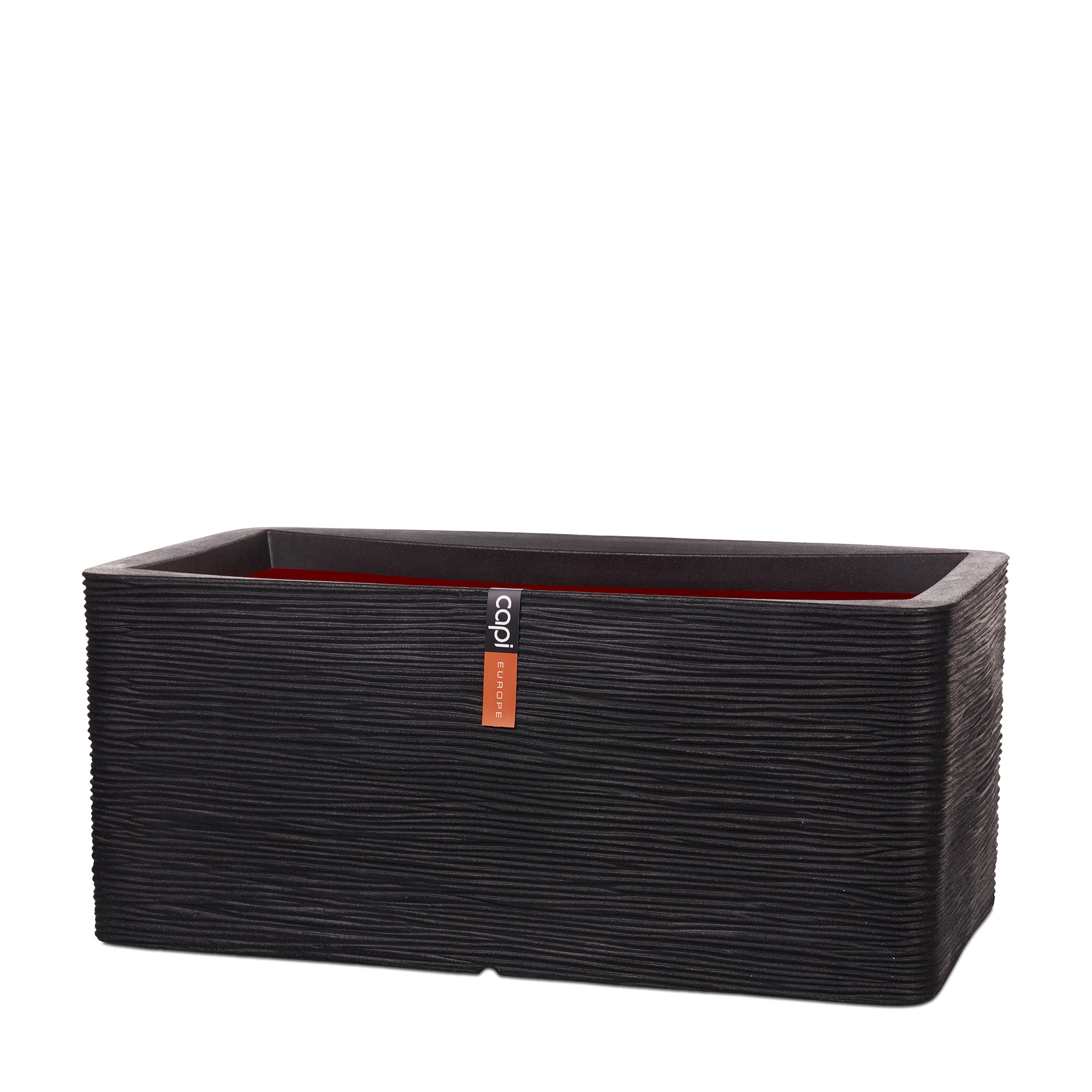 Planter Rectangle Rib Black