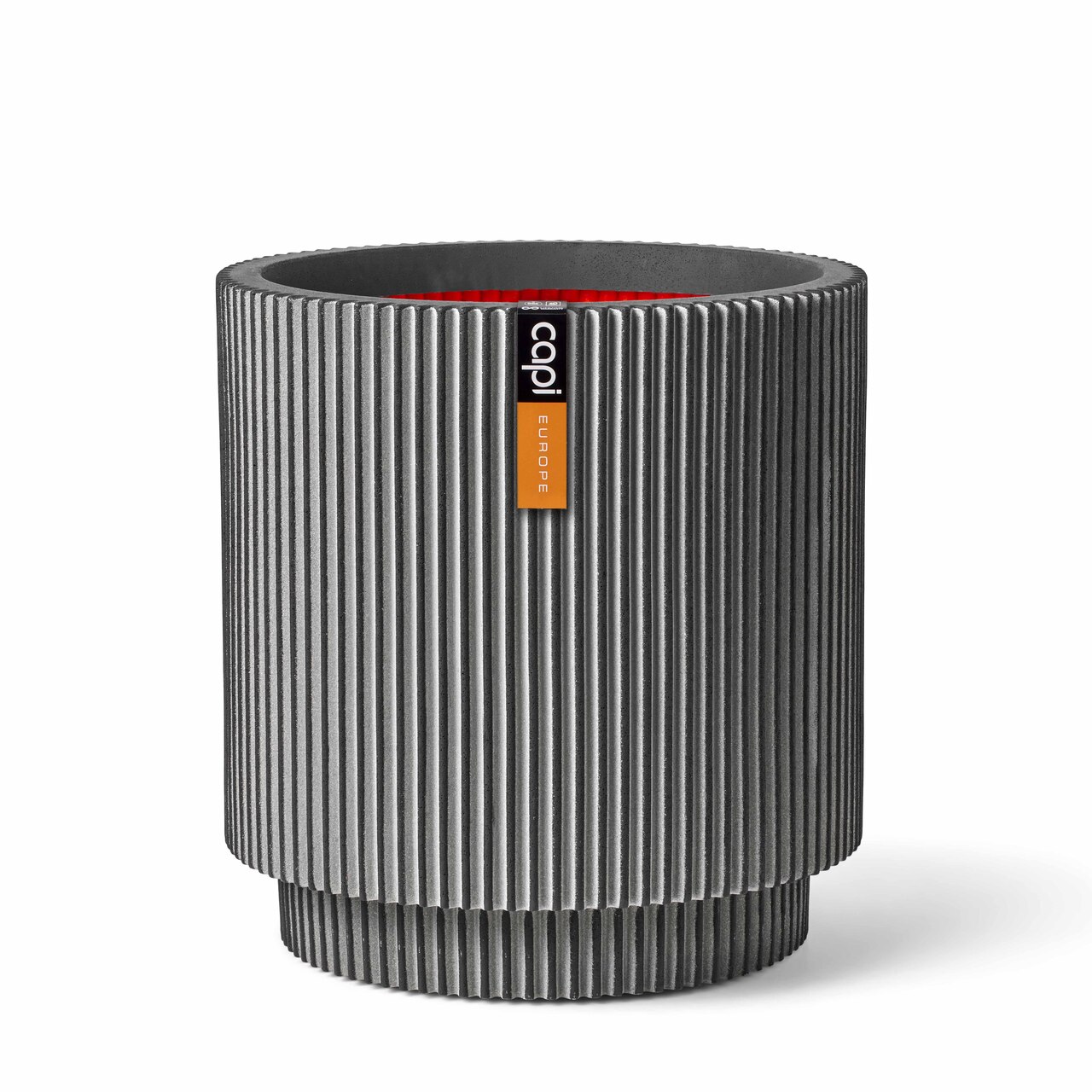 Vase Cylinder Groove Anthracite