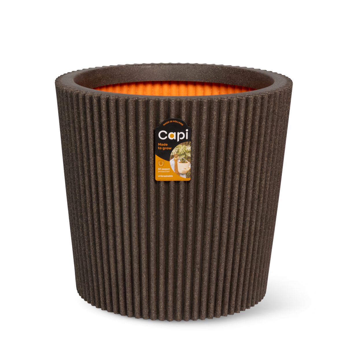 Vase Conical Groove Dark brown Vase Conical Groove Dark brown